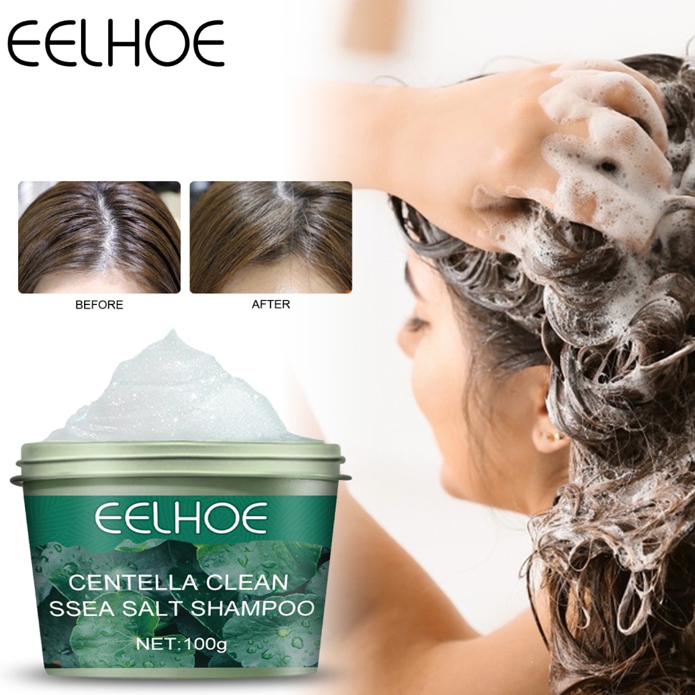 Trong kho eelhoe tuyết muối biển dầu gội muối biển dầu gội làm sạch để loại bỏ dầu gàu ngứa giữ ẩm chăm sóc da đầu COD