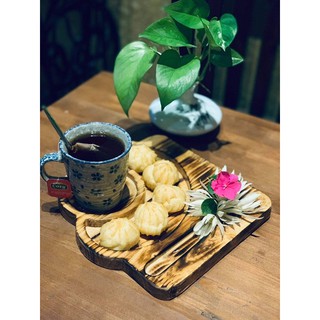 Khay gỗ decor đựng cốc cafe trà - Lengkengdecor