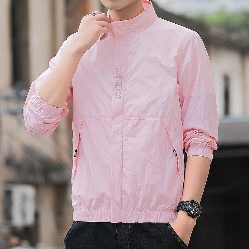 Áo Chống Nắng Cổ Đứng Chất Liệu Lụa Lạnh Thoáng Khí Nhanh Khô Thời Trang Mùa Hè Cho Nam