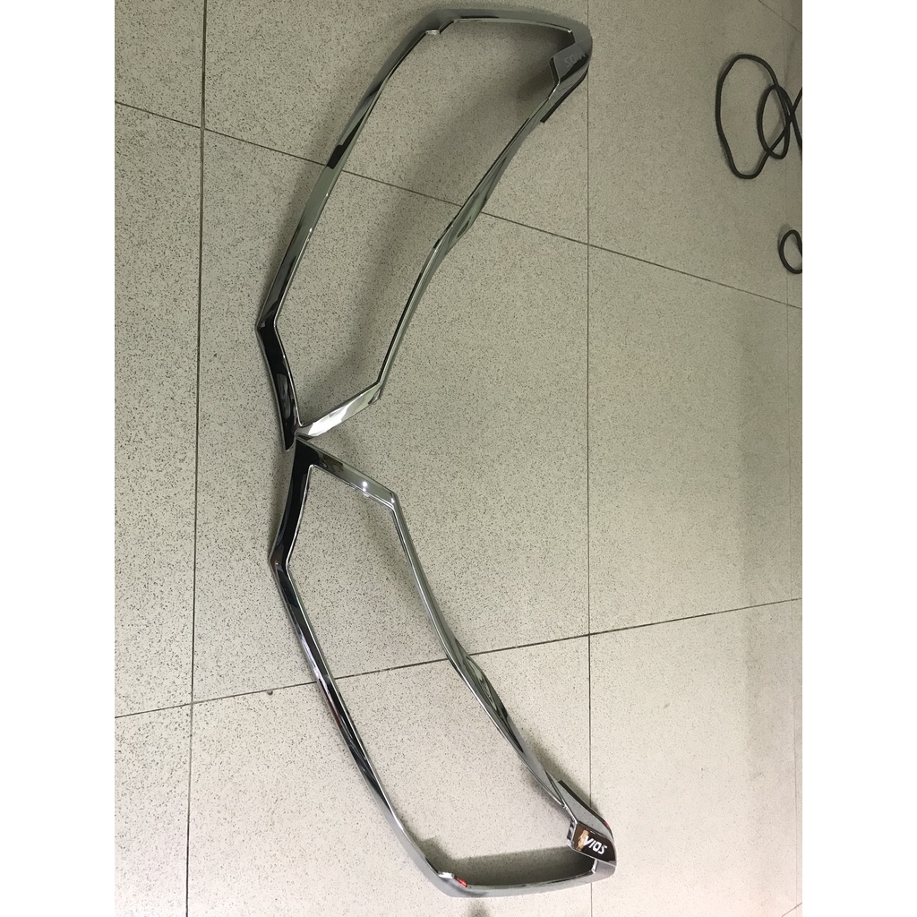 Bộ 2 ốp viền đèn pha + 2 ốp viền đèn hậu mạ Crom xe Toyota Vios đời 2014 đến 2017