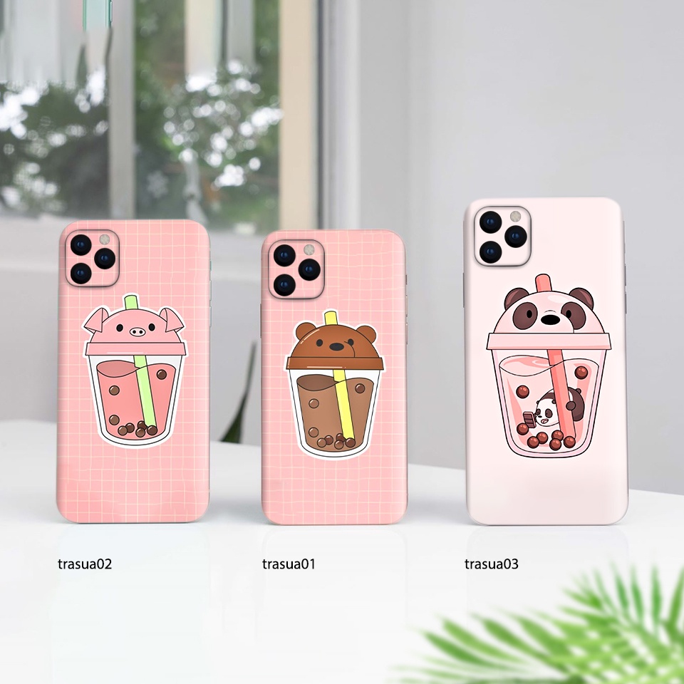 Miếng dán Skin Trà Sữa Cute cho iphone, Samsung, Oppo và các dòng điện thoại khác