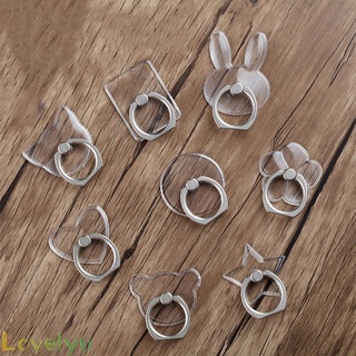 【LOVELYU】Transparent crystal ring  metal ring mobile phone bracket Acrylic ring bracket high quality【Good Quality】