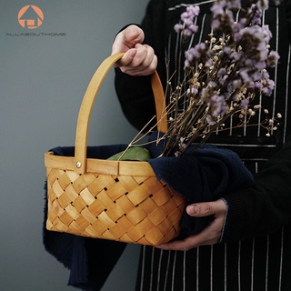Giỏ Đan Tay Bằng Gỗ Dùng Đựng Trái Cây