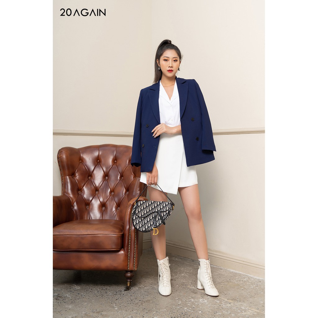 [Mã FAMALLT5 giảm 15% đơn 150k] Áo Vest dài cổ bẻ ve VDA1056 20Again | BigBuy360 - bigbuy360.vn