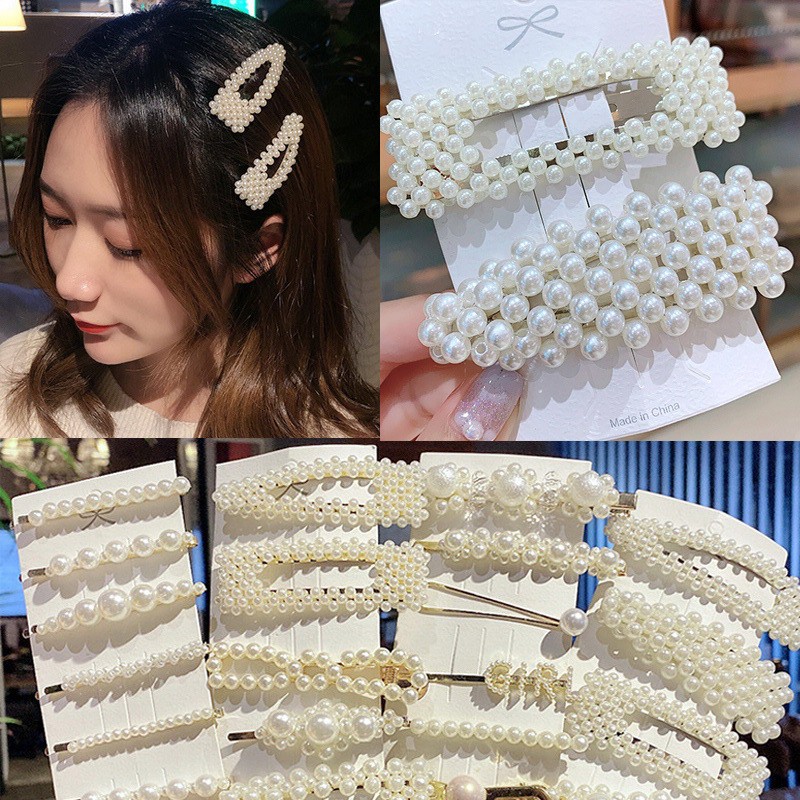 Kẹp Tóc Đính Hạt Ngọc Trai Thời Trang Cho Nữ