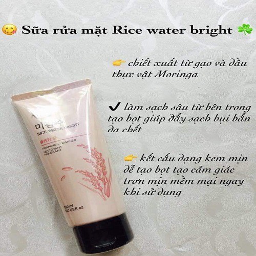 SỮA RỬA MẶT GẠO THE FACE SHOP RICE WATER BRIGHT CLEANSING FOAM 150ML