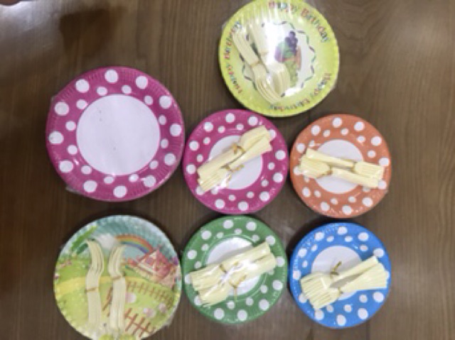 Ly, dĩa giấy sinh nhật (10 cái /set)