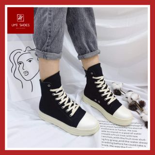 Giày cao cổ RO thể thao nữ cá tính trẻ trung vải mềm thoáng chân đế êm cao 3cm mẫu mới đơn giản đi học đi chơi hot hit