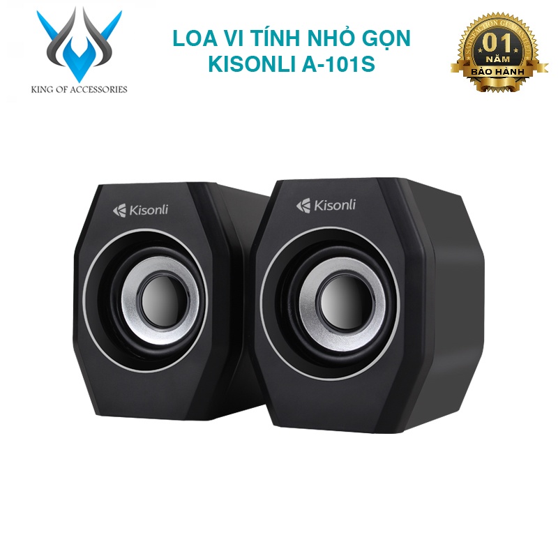 Loa vi tính 2.0 Kisonli A-101S thiết kế nhỏ gọn âm thanh hay (Đen) phụ kiện 1986