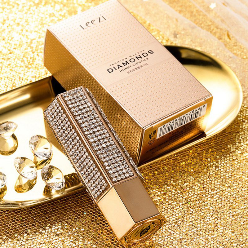 Son môi Leezi chống thấm nước có đính kim cương độc đáo