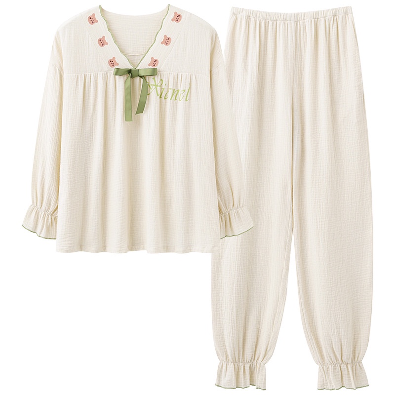 Bộ Đồ Ngủ Cotton Tay Dài Phong Cách Công Chúa Ngọt Ngào Thời Trang Xuân Thu 2022 Mới La102