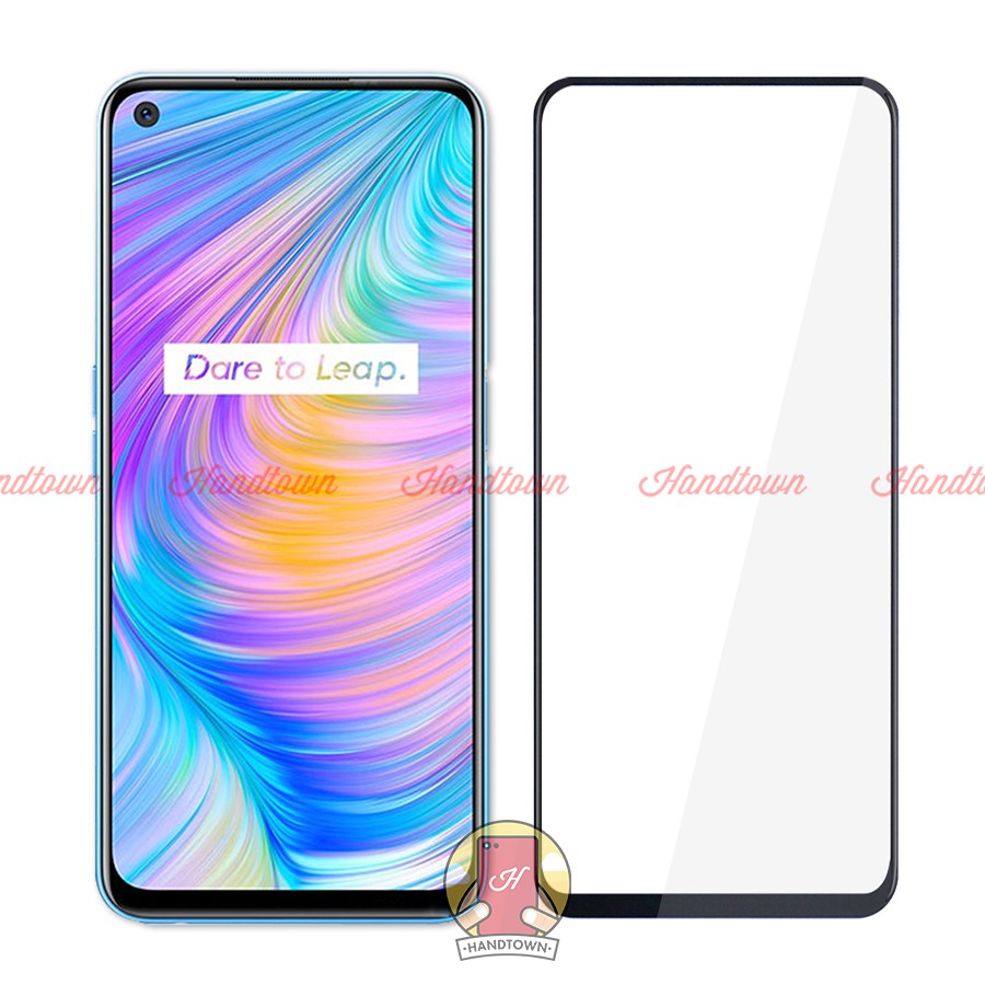Cường Lực Full Màn Đen Full Keo Dành cho Realme Q2 / Realme Q2 Pro Không Chấm Li Ti Chống Trầy Xước Va Đập