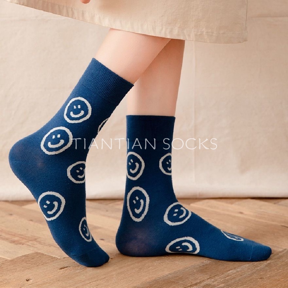 TIAN TIAN T152 Vớ nữ cổ cao tất Cotton In Họa Tiết Hoạt Hình Phong Cách Nhật Bản Độc Đáo