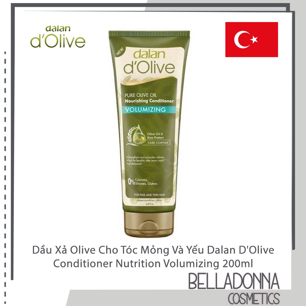 [CHÍNH HÃNG] Dầu Xả Olive Cho Tóc Mỏng Và Yếu Dalan D'Olive Conditioner Nutrition Volumizing 200ml