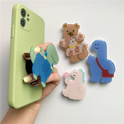 Cute ins funny dinosaur bear Irregular foldable stand holder expanding phone bracket | WebRaoVat - webraovat.net.vn