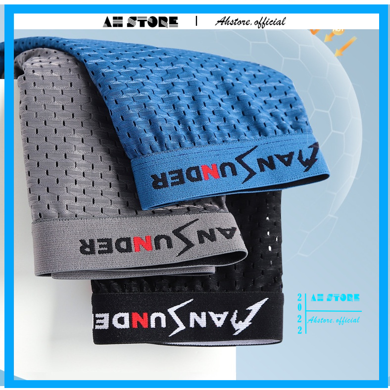 Quần lót nam thun lạnh, Quần sịp nam cao cấp chất thun lạnh đẹp cạp to co dãn 4 chiều 40-85kg - AHSTORE