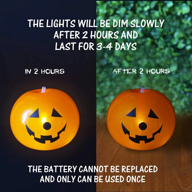 Set 5 Bong Bóng Bí Ngô Có Đèn LED Trang Trí Halloween