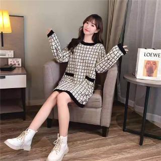 Đầm Len Dáng Dài Form Rộng Kiểu Dáng Ngọt Ngào Cho Nữ