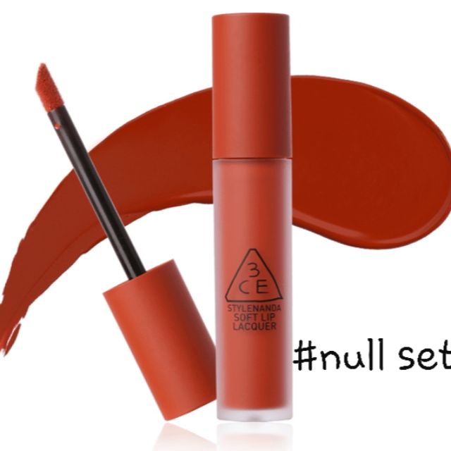 Son 3CE soft lip lacquer màu đỏ gạch (null set) | BigBuy360 - bigbuy360.vn