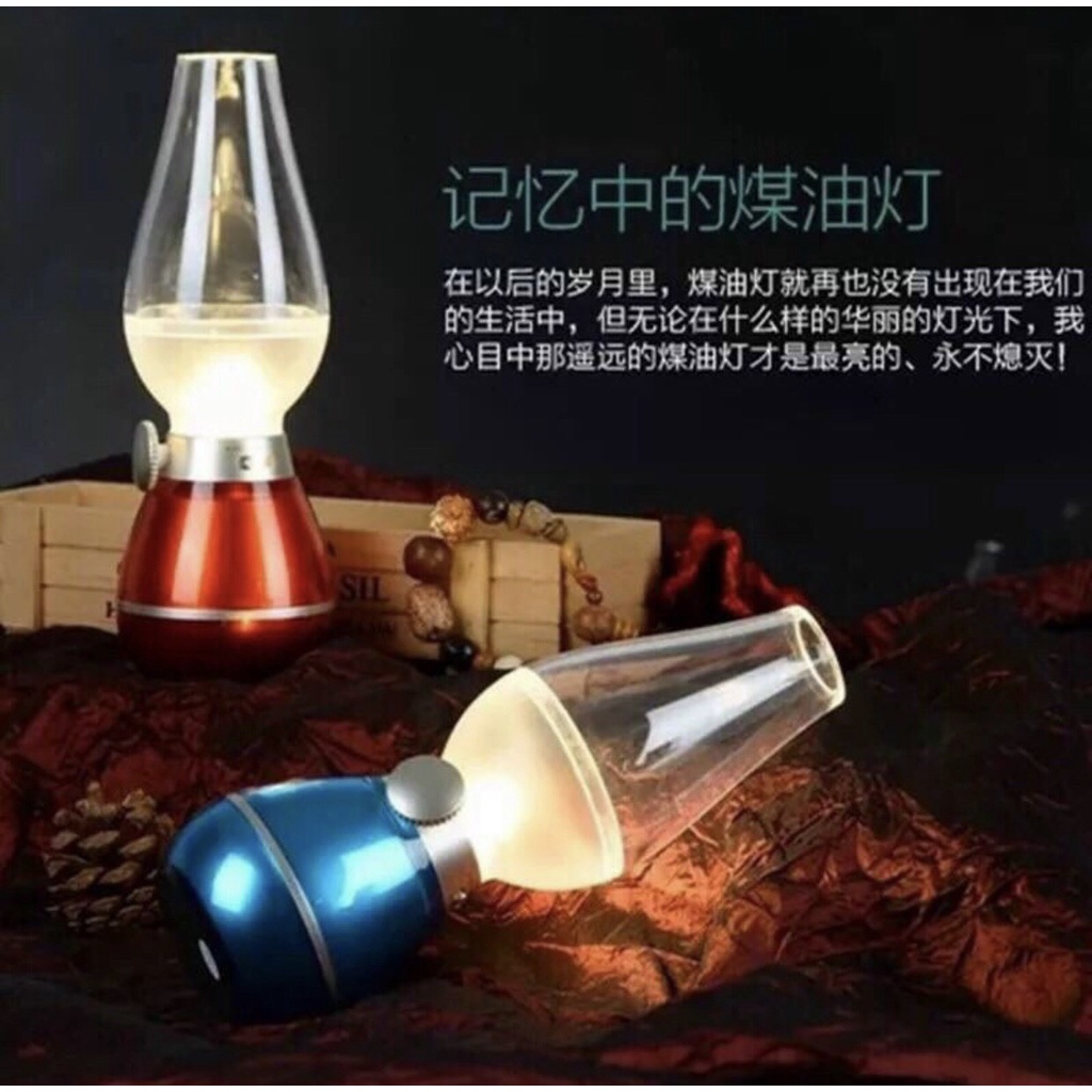 Đèn Dầu cảm ứng Điện Tử LED Thổi Tắt khi bật - Đèn dầu cảm ứng không khói khi thổi