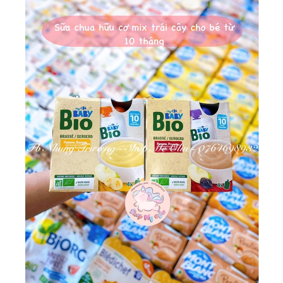 Sữa chua hữu cơ BabyBio Carrefour dạng túi cho bé từ 10 tháng tuổi