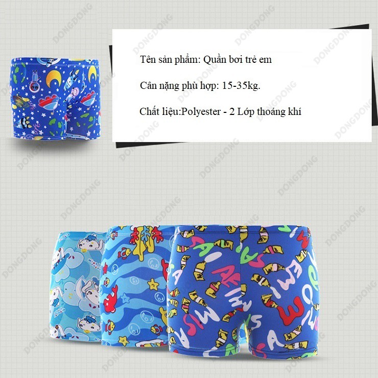 Quần bơi trẻ em (Từ 15 - 35kg) - YK16, Siêu nhẹ mau khô, Họa tiết hoạt hình ngộ nghĩnh, Bảo vệ bé yêu - DONGDONG | BigBuy360 - bigbuy360.vn