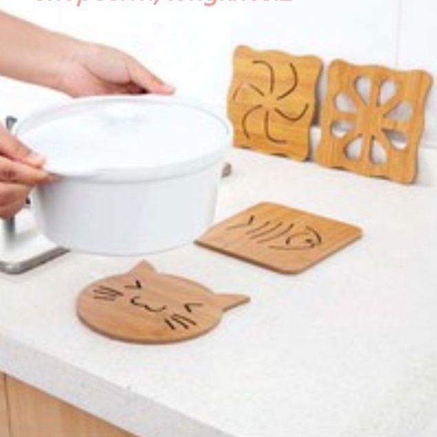 Miếng Gỗ Lót Nồi Cách Nhiệt Hình Thú Vị Décor - Phụ Kiện Bàn Ăn ( #gỗ_lót_nồi )
