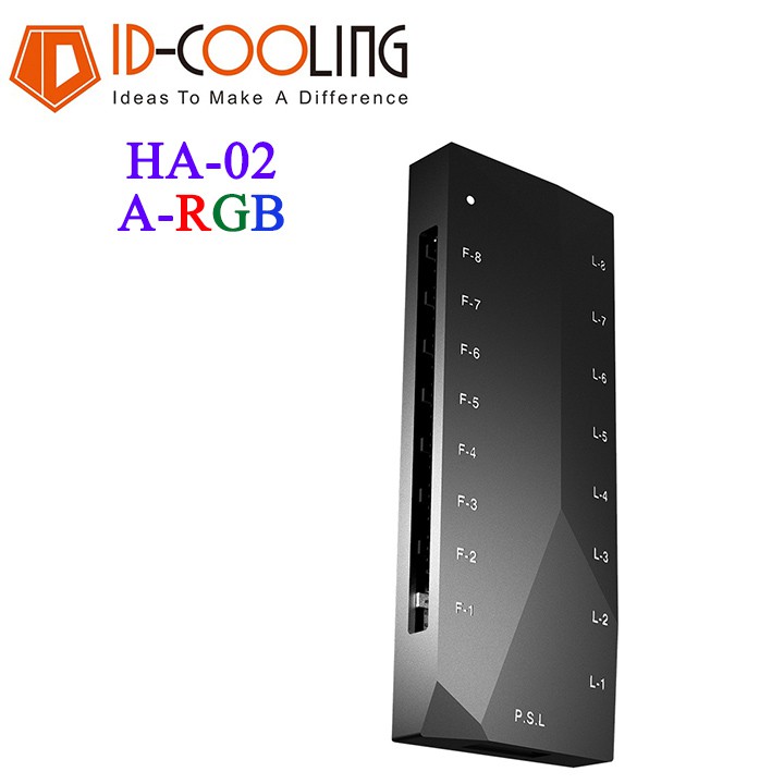 Bộ chia quạt ID-Cooling HA-02 ARGB Fan Hub - Fan hub 8 cổng 4-pin và 8 cổng ARGB 5v 3-pin