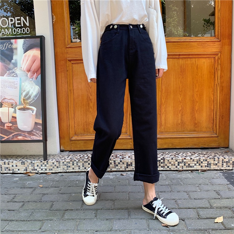 NRVP Quần Jeans Nữ Ống Rộng Thời Trang Hàn Quốc