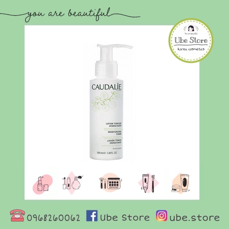 TONER CẤP ẨM, DƯỠNG TRẮNG #CAUDALIE MOISTURIZING TONER 100ML