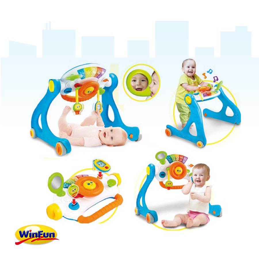 free ship !!! Kệ chữ A kết hợp bàn tập đứng, xe tập đi 5in1 Winfun 0846