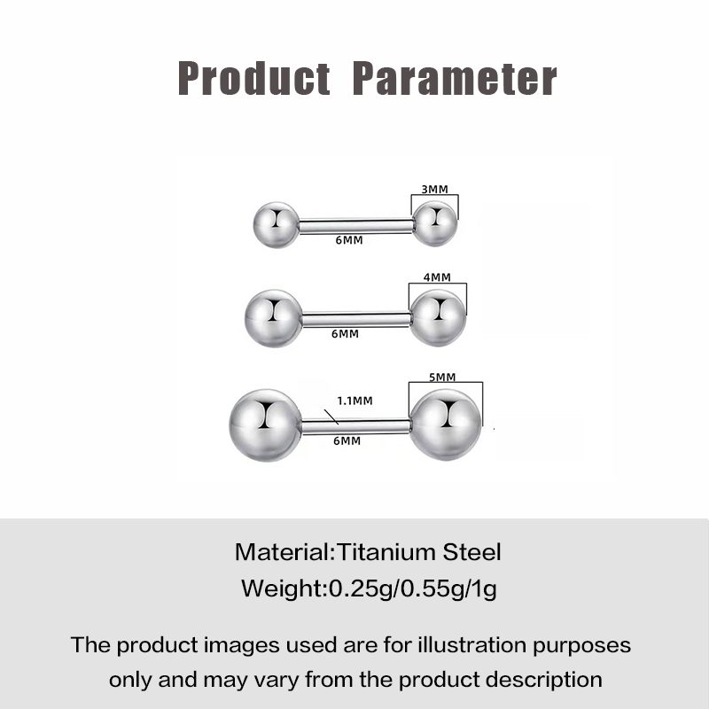 Khuyên tai bằng thép titan thiết kế hình quả tạ phong cách Hàn Quốc thời trang T423