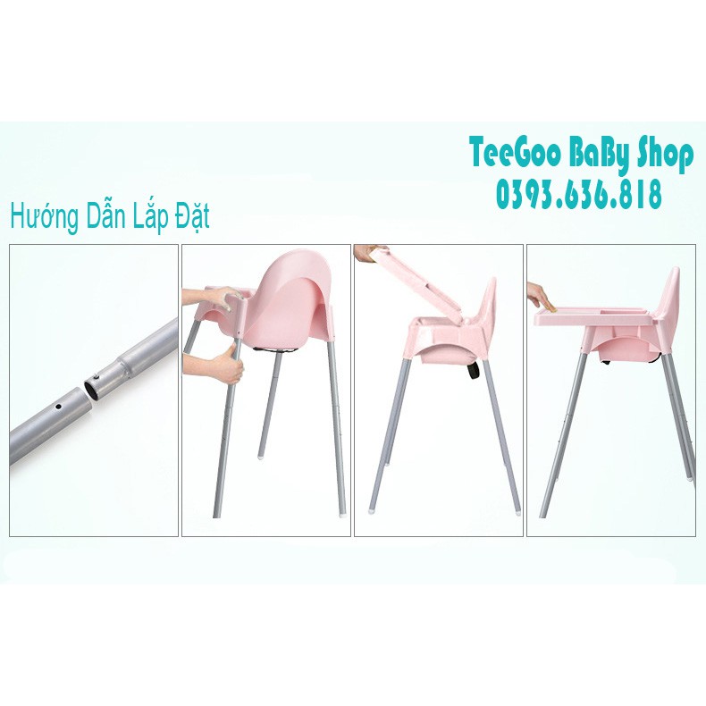 [ FREESHIP] [TẶNG ĐAI XE MÁY CAO CẤP 150K] Ghế ăn dặm cho bé Glosby TeeGoo kèm mặt bàn, cho bé từ 6 tháng đến 3 tuổi