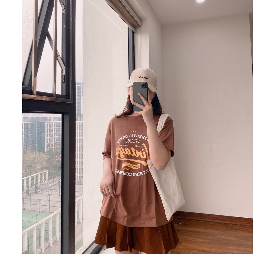Áo Thun 3158 Vintage Tay Lỡ PEONYB Nữ [FREESHIP]  Phông form rộng oversize in hình cá tính hàn quốc đẹp ulzzang