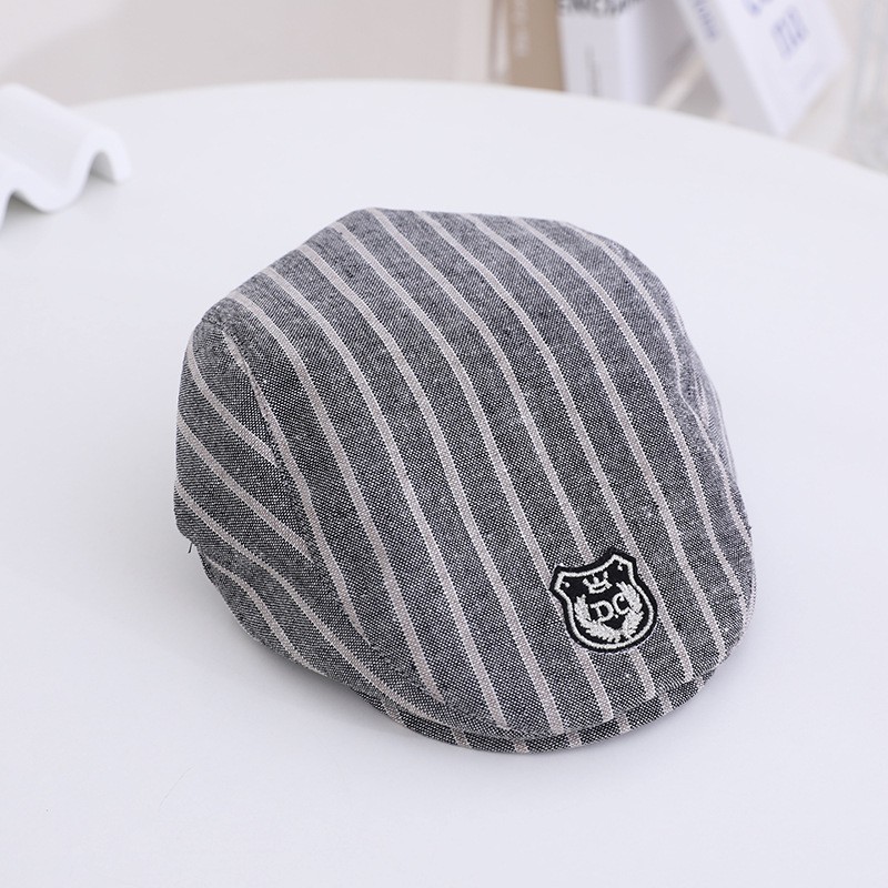 Mũ beret họa tiết sọc phong cách Hàn Quốc thời trang cho bé trai