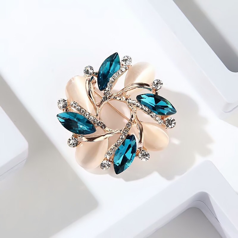 Ghim Cài Áo Bauhinia Bauhinia Đính Đá Opal Pha Lê Thời Trang Hàn Quốc Sáng Tạo Làm Quà Tặng Cho Nữ Cocojewery