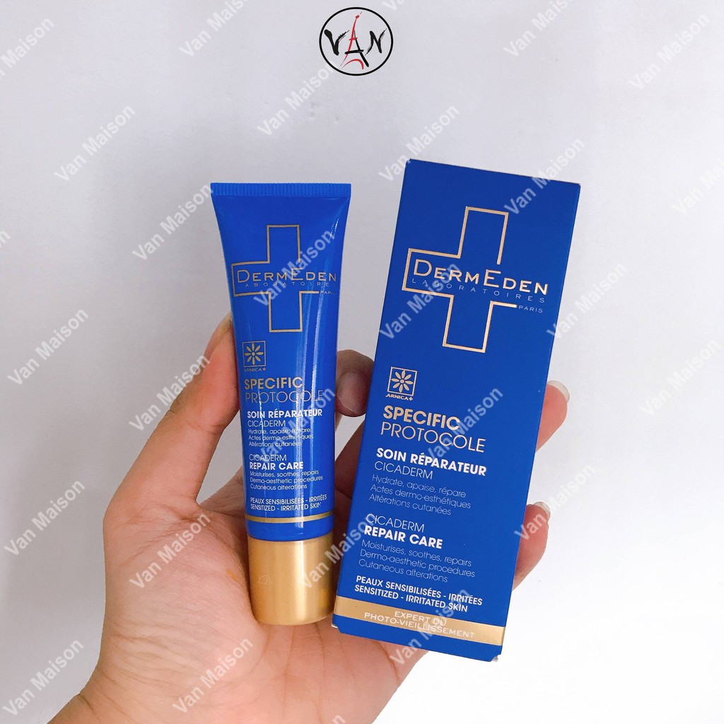 Kem dưỡng ẩm phục hồi da dermeden repair care trước và sau khi can thiệp thẩm mỹ 30ml  Van maison