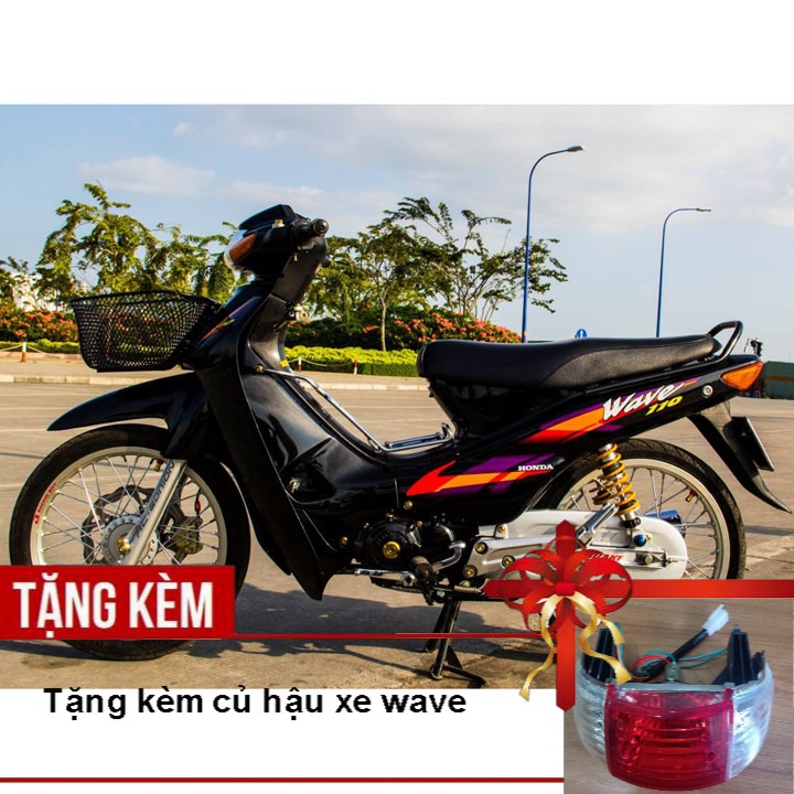 Dàn áo xe Wave Alpha, Wave zx, Wave 110 đời 2002 đến 2006 dòng pha 2 bóng, nhựa ABS nguyên sinh màu ĐEN, tặng kèm Củ hậu