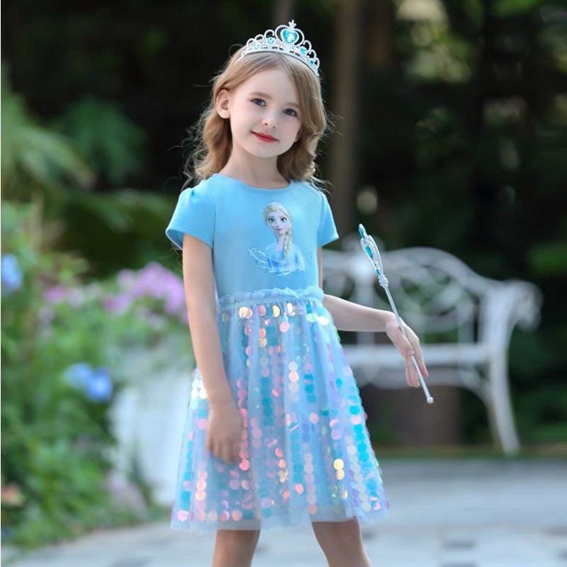 Đầm Công Chúa Elsa Hàng Quảng Châu Cao Cấp Loại 1 Cho Bé Gái