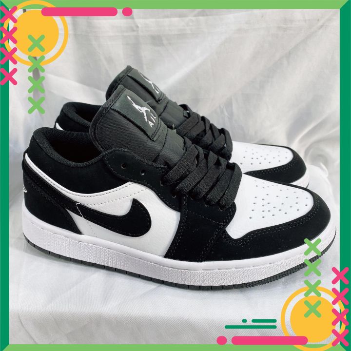 Giày Jordan cổ thấp Panda màu đen trắng nam nữ, Giày Jordan Panda low màu đen quốc dân full phụ kiện