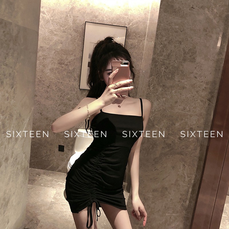 Váy Nữ Ôm Body Hai Dây, Đầm Nữ Rút Eo Quyến Rũ, Sexy SIXTEEN.