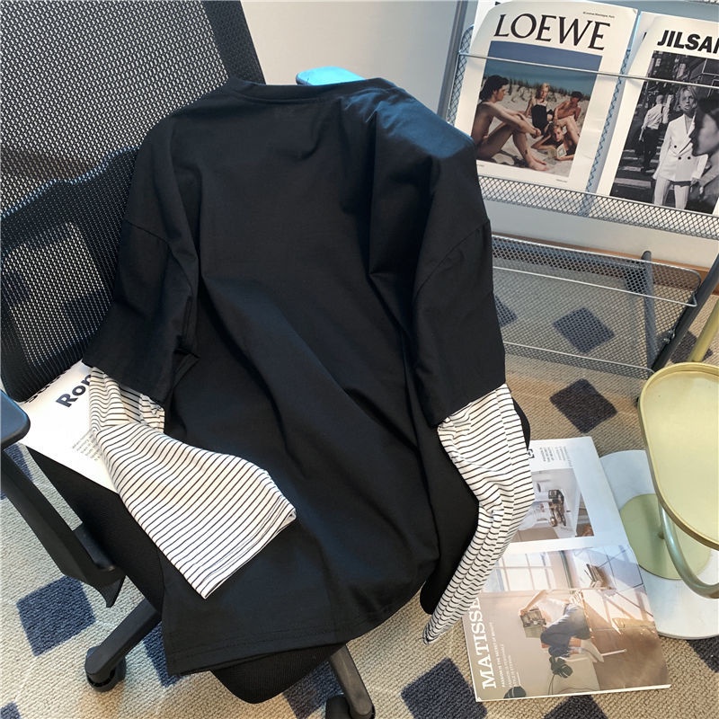 Áo Giả Hai Lớp Họa Tiết Kẻ Sọc Thời Trang Mùa Thu Mới Cho Nữ