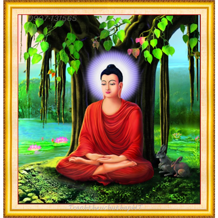 Tranh thêu chữ thập Phật Tổ LV3033 - tự thêu