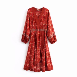VÁY BOHO MAXI ĐỎ