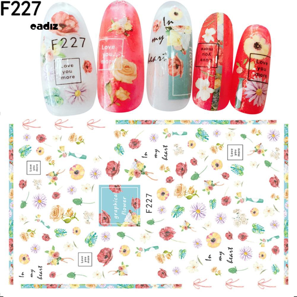[Hàng mới về] Miếng dán họa tiết hoa lá dùng trang trí móng tay nghệ thuật