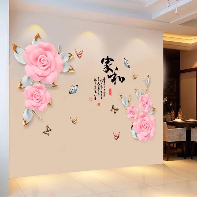 DECAL DÁN TƯỜNG HÌNH DÁN HỒNG BABY