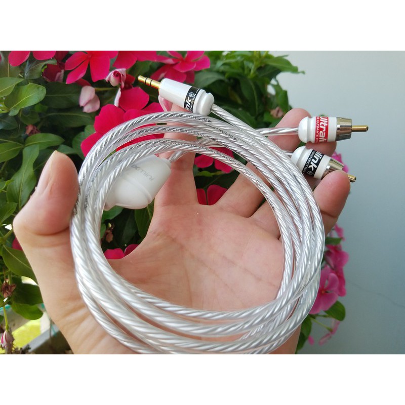 Dây bạc 3.5 ra av Ultralink - Jack 3 ly ra av Ultralink - rắc 3 ly ra bông sen với lõi bạc thương hiệu Ultralink 2met