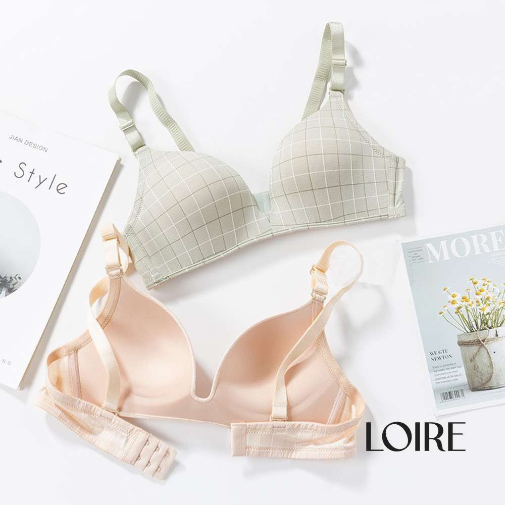 [Mã WABRLR30 giảm 10% đơn 99K] Áo Lót Không Gọng Đệm Mỏng Loirechic BRC02 Kẻ caro + Đệm liền + 3 Nấc cài