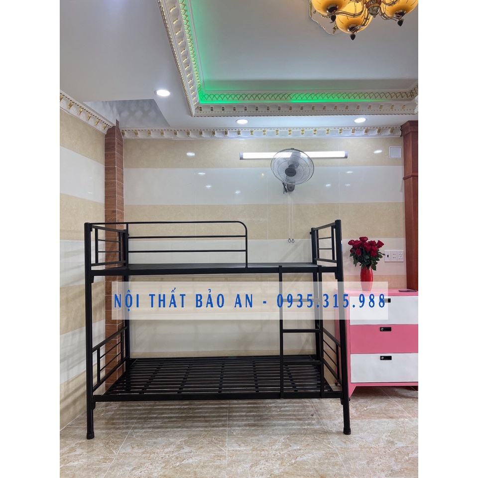 Giường sắt 2 tầng ngang 1m2 CAO CẤP dài 2m – BA120