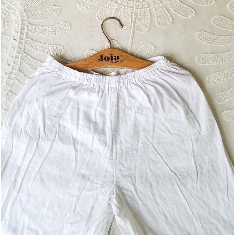 Quần Nữ Linen, Quần Đũi Culottes Trắng Lưng Trước Bản, Sau Chun Size 1-3 (45-62kg) - Hàng Xưởng Hội An- Lucky Girl shop